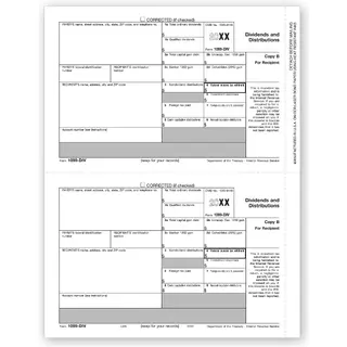 Laser 1099-DIV Tax Forms - Recipient Copy B