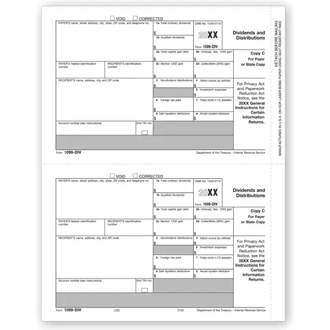 Laser 1099-DIV Tax Forms - State Copy C