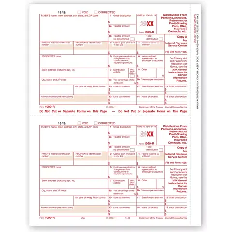 Laser 1099-R Tax Forms - Federal Copy A