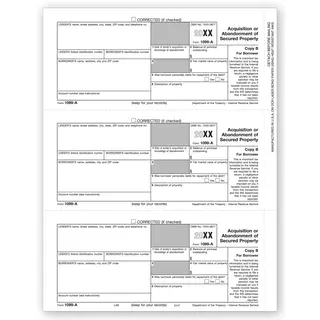 Laser 1099-A Tax Forms - Borrower Copy B