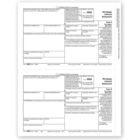 Laser 1098 Tax Forms - Copy B
