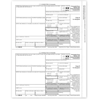 Laser 1099-B Tax Forms - Payer or Borrower Copy B