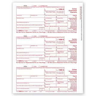 Laser 1099-G Tax Forms - Federal Copy A