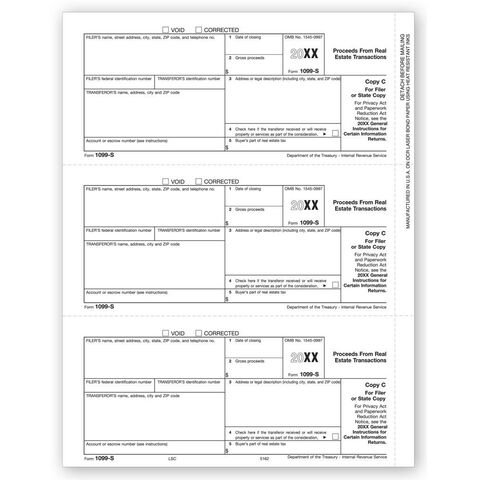Laser 1099-S Tax Forms - State Copy C
