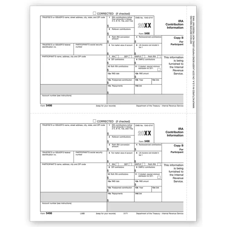 TF5171 - Laser 5498 Tax Forms - Copy B