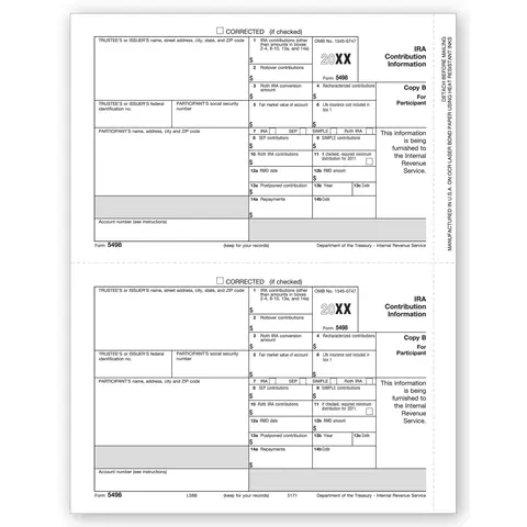 TF5171 - Laser 5498 Tax Forms - Copy B