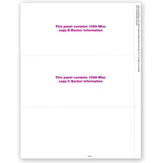 Blank Laser 1099-MISC Miscelleaneous Income Tax Forms, 3-Up