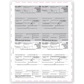 Laser 1099-R 4-Up Tax Forms - Pressure Seal