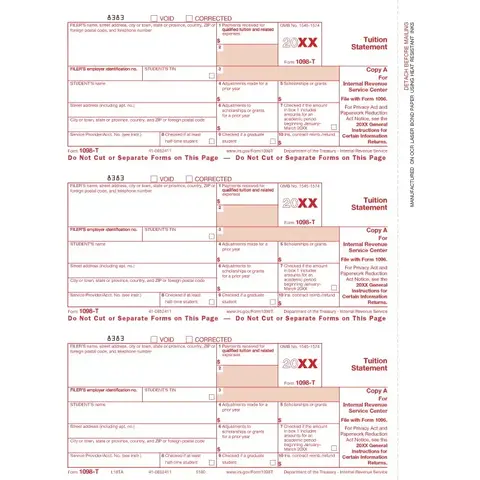 Laser 1098T Tax Forms - Federal Copy A