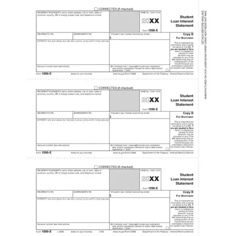 Laser 1098-E Tax Forms - Borrower Copy B