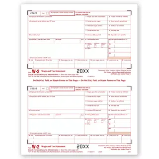 Laser W-2 Tax Forms - SSA Copy A