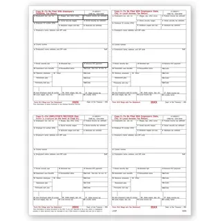 Laser W-2 Tax Forms - 4-Up
