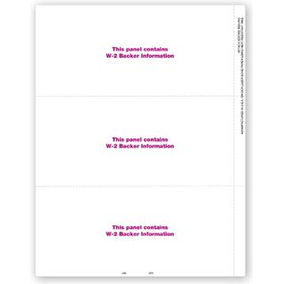 Blank Laser W-2 Tax Forms, 3-Up