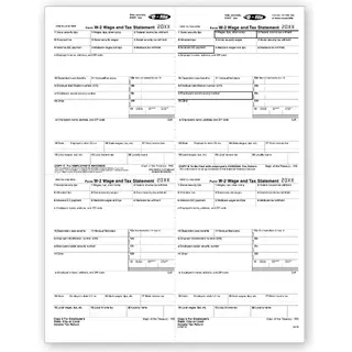 4-Up Laser W-2 Tax Forms - Employee W