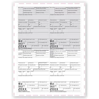 4-Up Laser W-2 Tax Forms - Pressure Seal