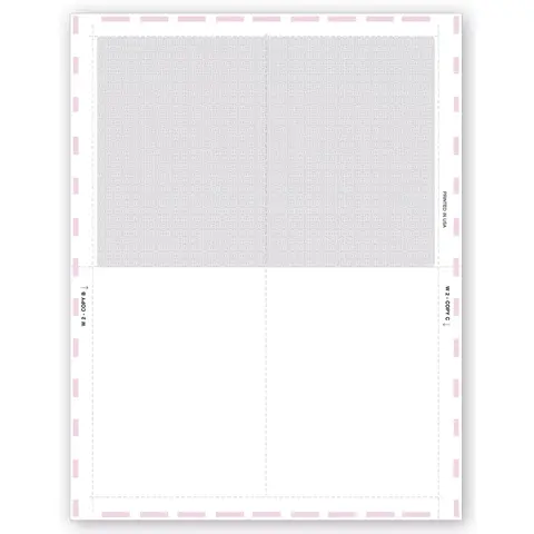 Blank Laser W-2 Tax Forms - Pressure Seal, 4-Up