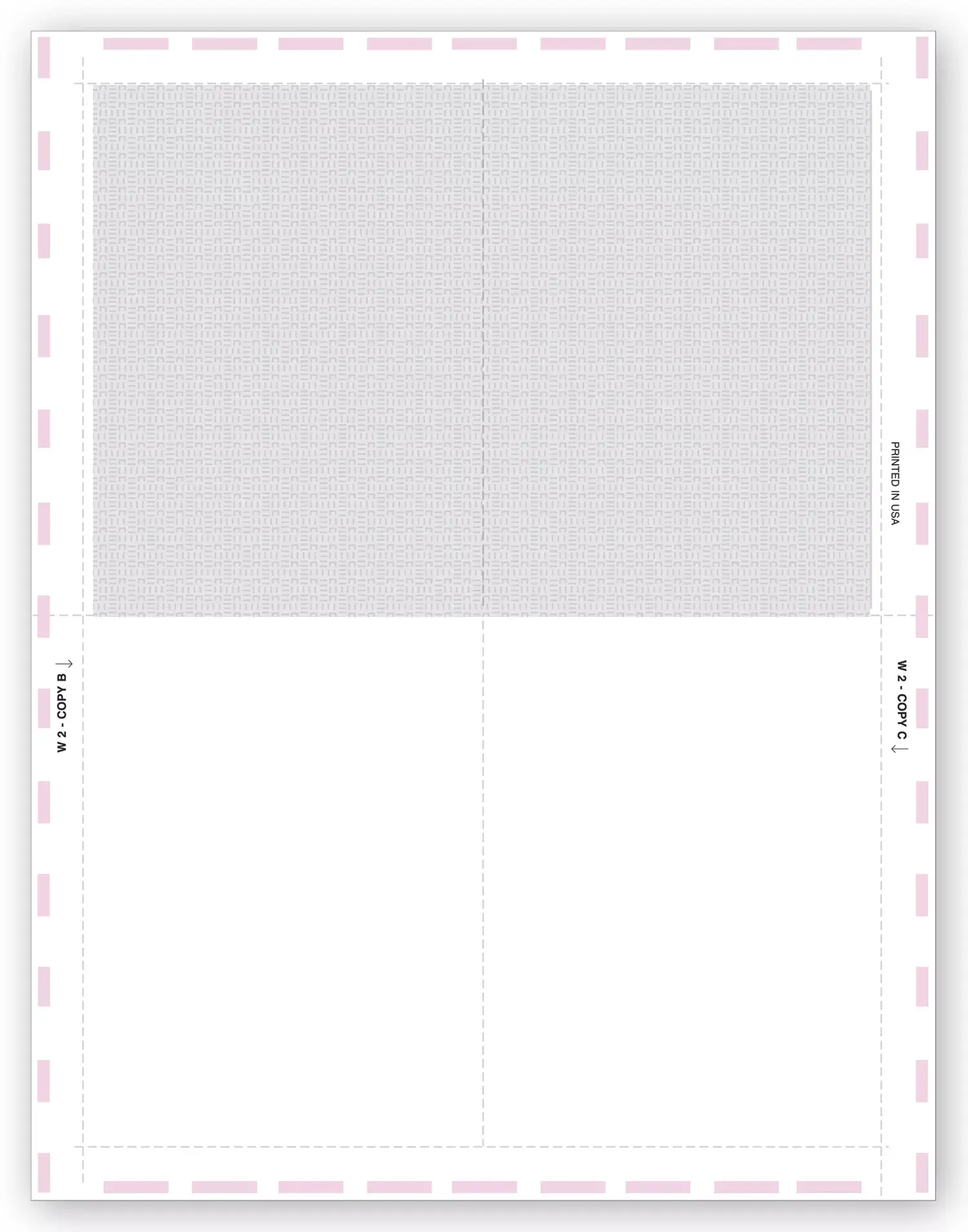 Blank Laser W-2 Tax Forms - Pressure Seal, 4-Up