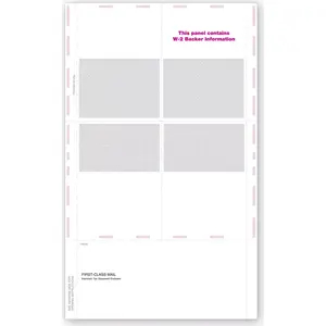 Blank Laser W-2 Tax Forms - Pressure Seal, 4-Up