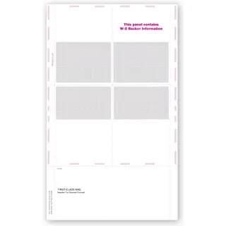 Blank Laser W-2 Tax Forms - Pressure Seal, 4-Up