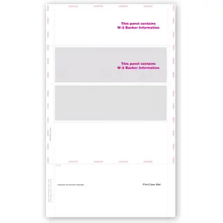 Blank Laser W-2 Tax Forms - Horizontal, Self-Mailer, 4-Up