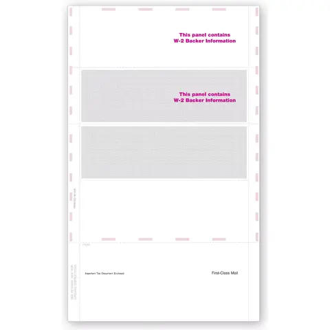 Blank Laser W-2 Tax Forms - Horizontal, Self-Mailer, 4-Up