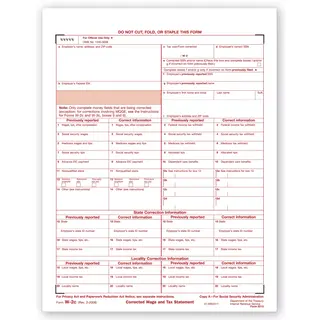 Laser W-2C Tax Forms - SSA Copy A