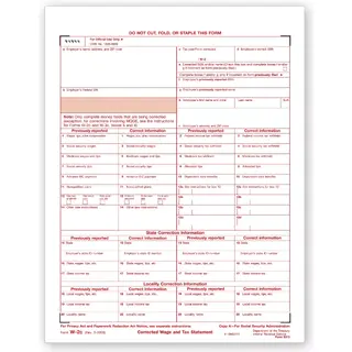 Laser W-2C Tax Forms - SSA Copy A