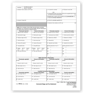 Laser W-2C Tax Forms - State, City or Local Copy 1 or D