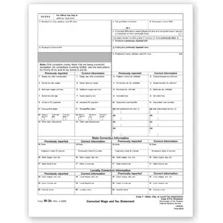 Laser W-2C Tax Forms - State, City or Local Copy 1 or D