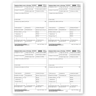 4-Up Laser W-2 Tax Forms - P Style