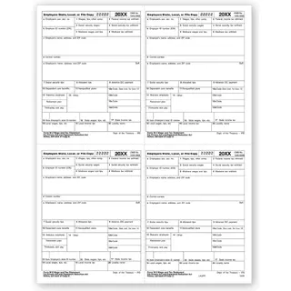 4-Up Laser W-2 Tax Forms - P Style