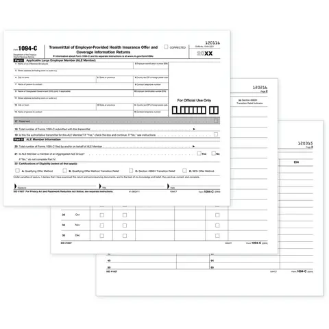 Laser 1094C Transmittal Employer Provided Health Ins