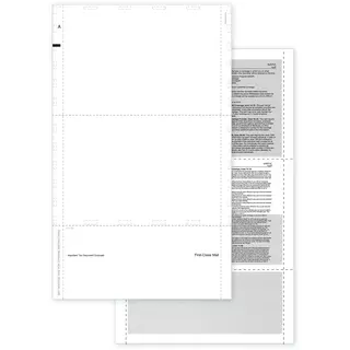 Pressure Seal Blank ACA Form 1095 w/Backer