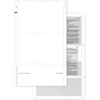 Pressure Seal Blank ACA Form 1095 w/Backer