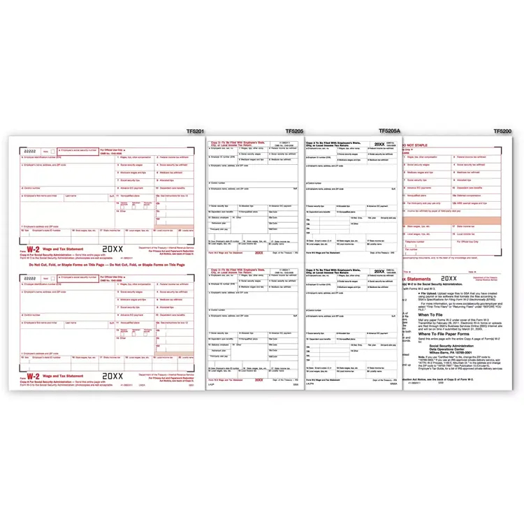2-Up Laser W-2 Tax Forms Kit 