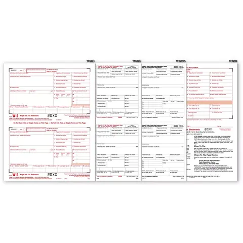 2-Up Laser W-2 Tax Forms Kit 