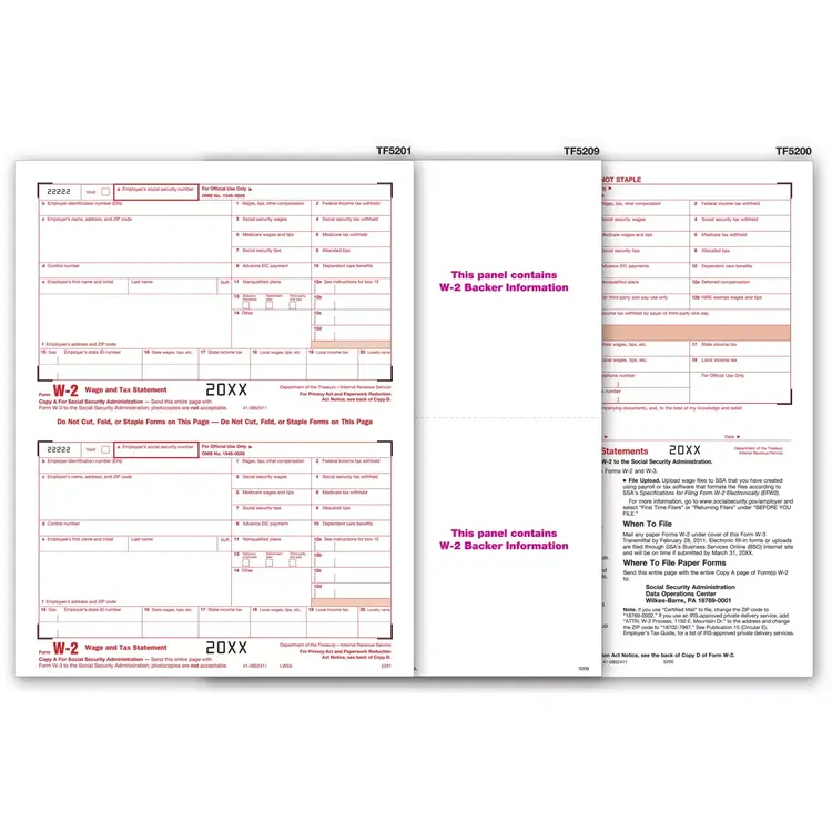Laser W-2 Tax Forms - Traditional