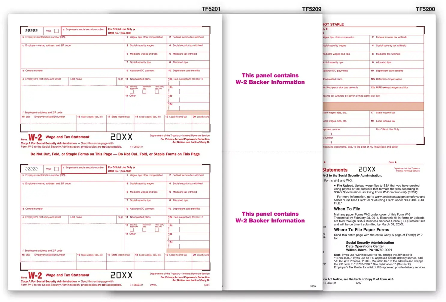 Laser W-2 Tax Forms - Traditional