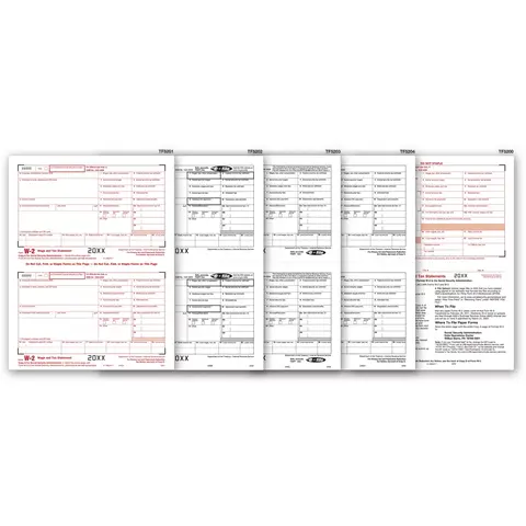 TF5645, Laser W-2 Tax Forms Kit, 50/Pkg