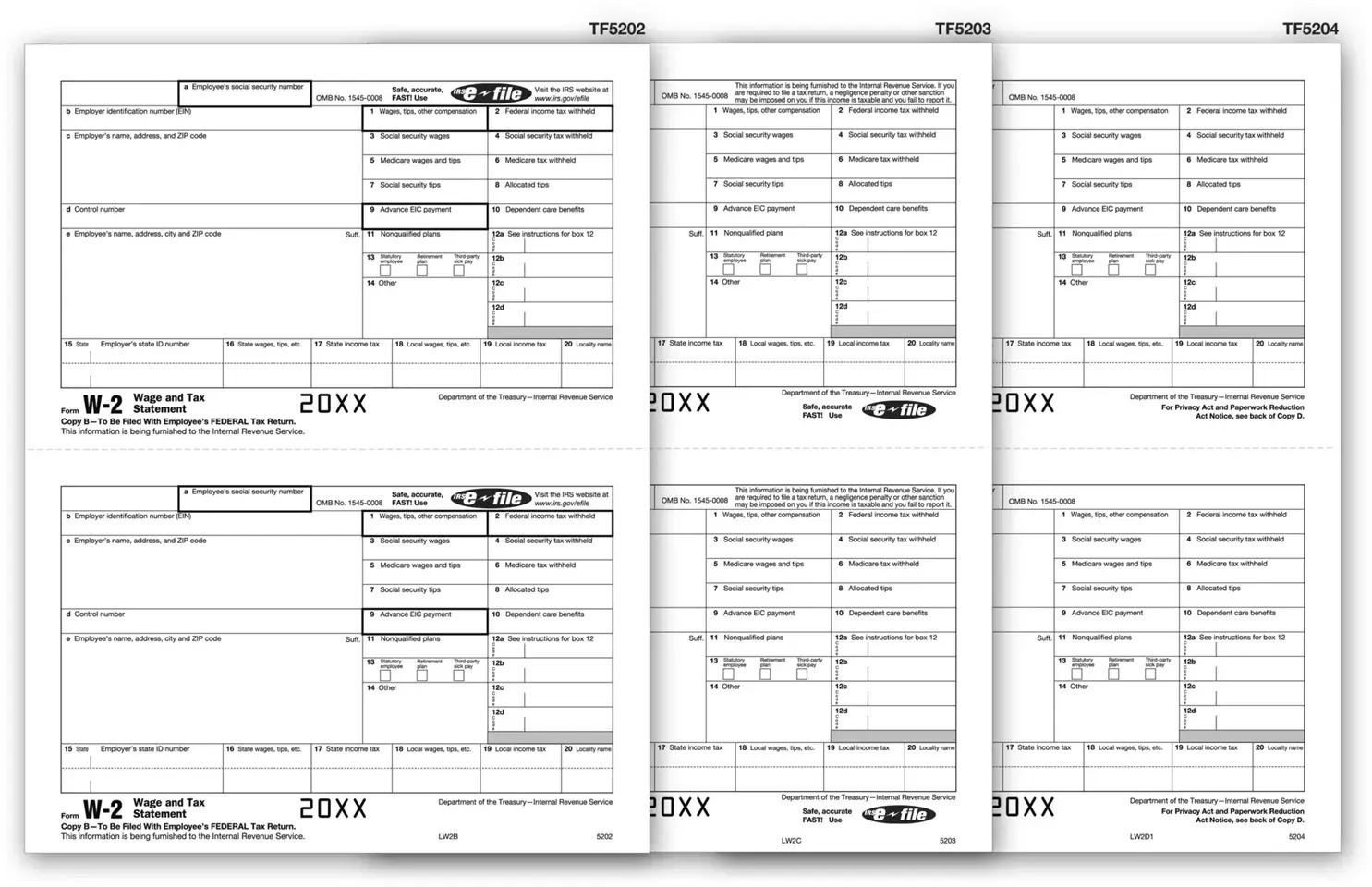 Laser W-2 Kit - Magnetic Media, 5-part, 50 Qty