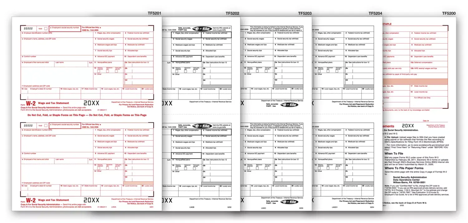 Laser W-2 Tax Forms Kit, 6-parts