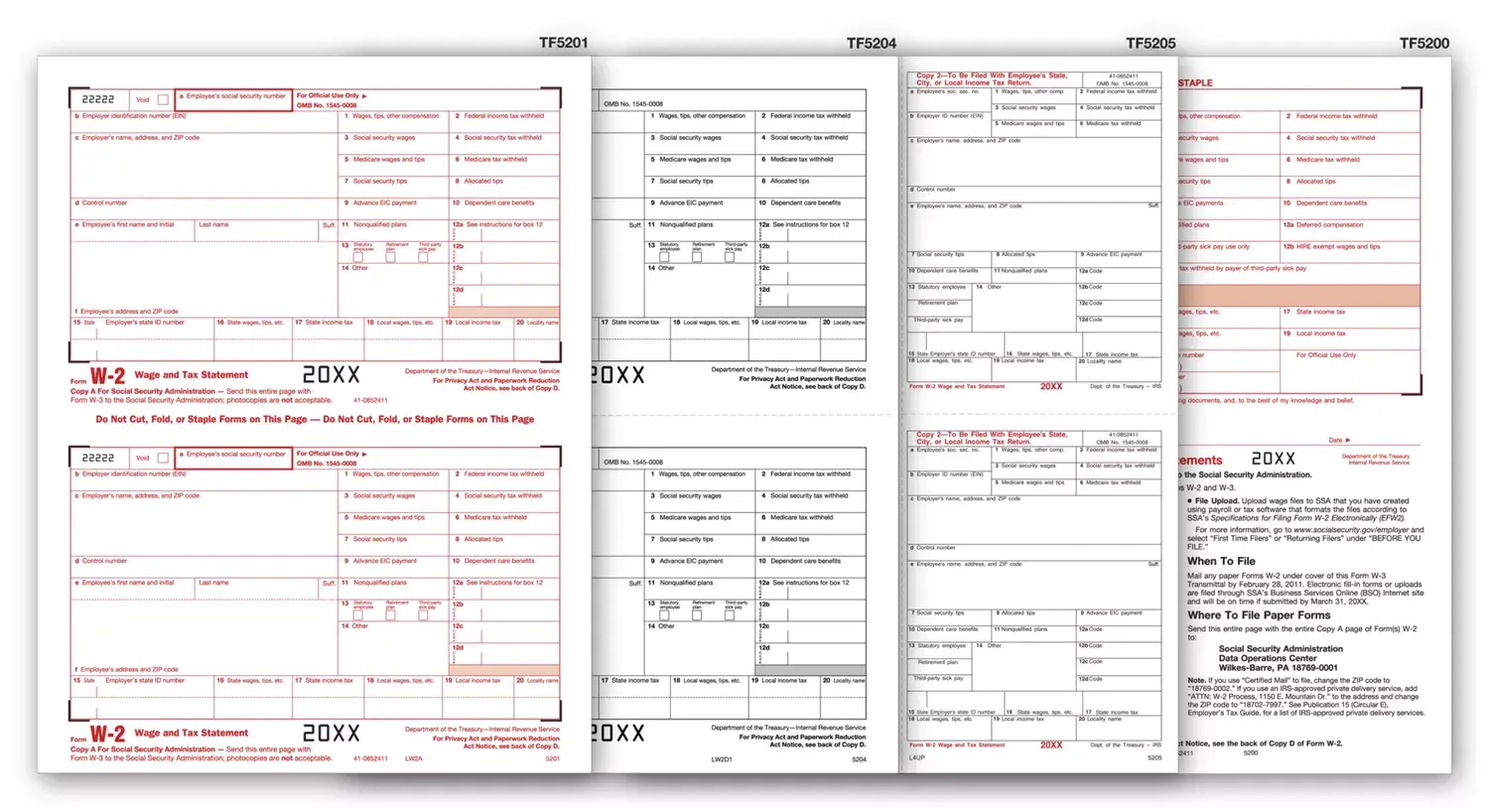 Laser W-2 Tax Forms Kit - Employee Copies