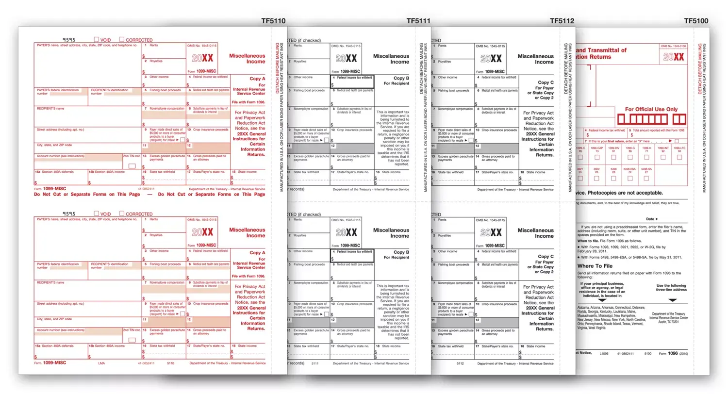 TF6103, Laser 1099-MISC Tax Form Kits - 50/Pkg