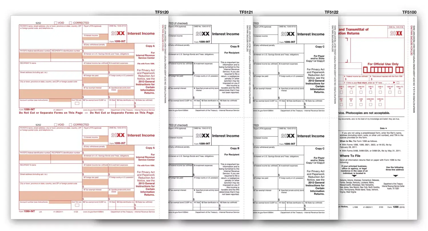 Laser 1099-INT Tax Forms Kit