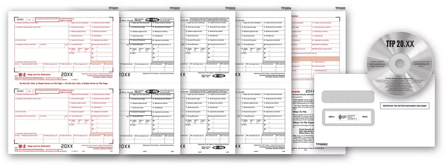 Laser W-2 Tax Forms + Software / Preparation Bundle