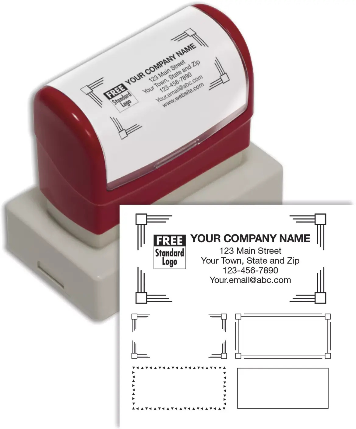 Pre-Inked Name & Address Stamp, Large