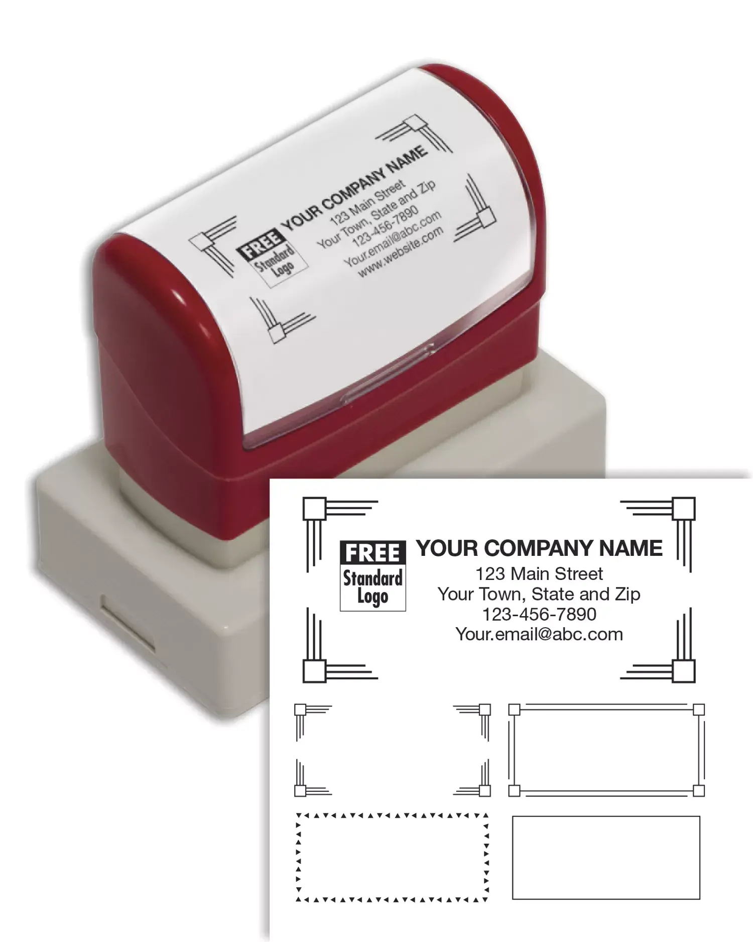 Pre-Inked Name & Address Stamp, Large