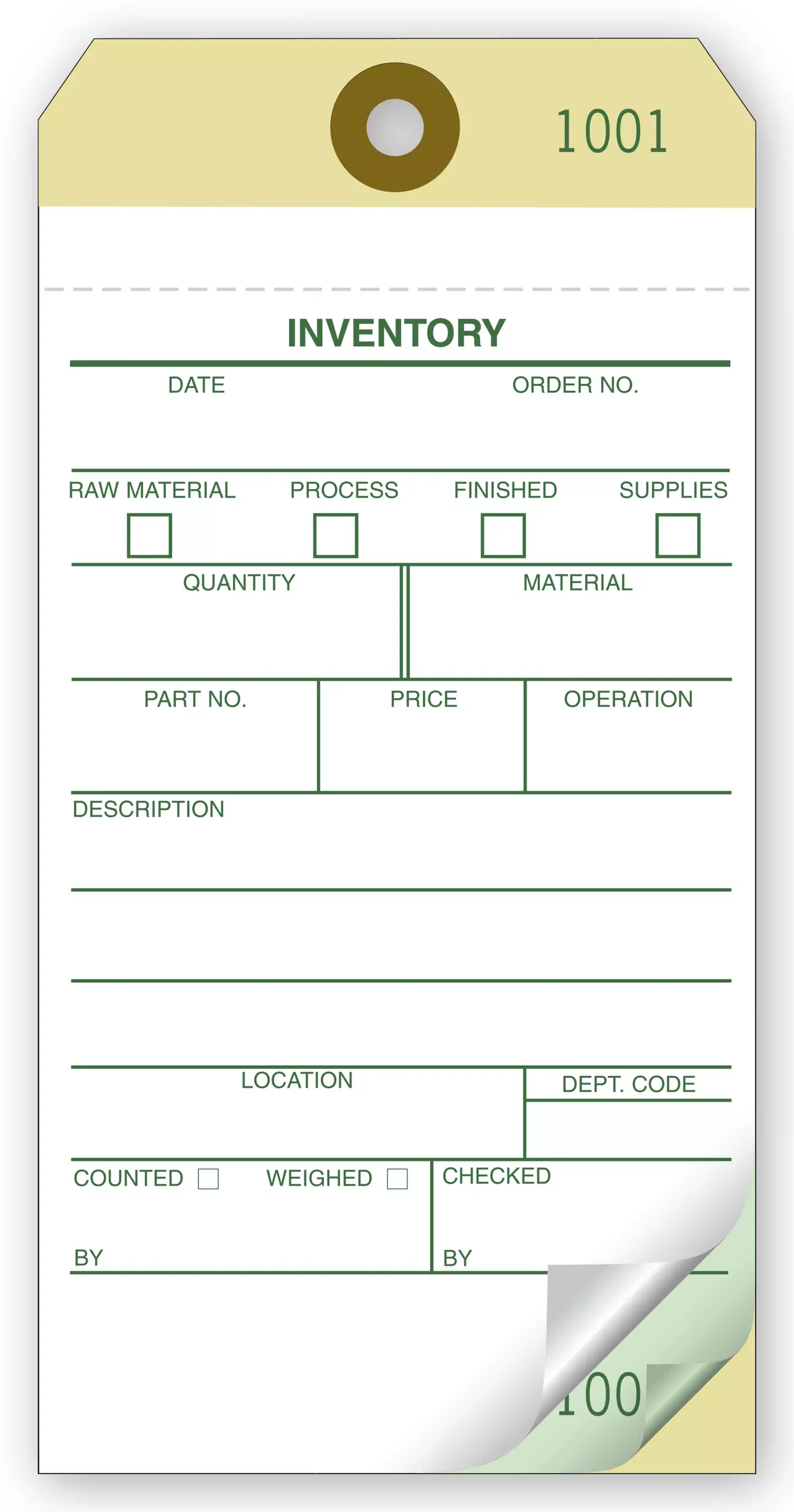 Self-Adhesive Inventory Tags