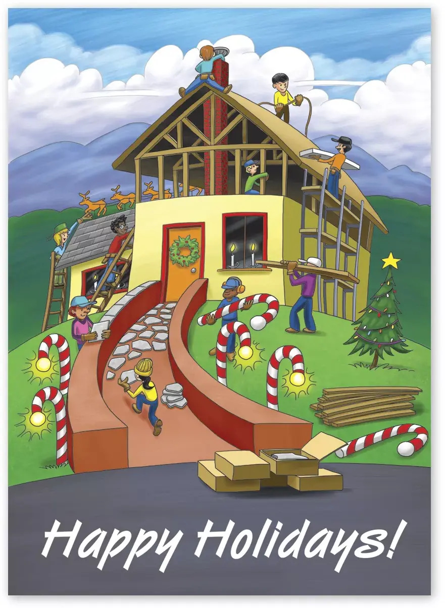HL2511, Contractor Holiday Cards - Building Joy