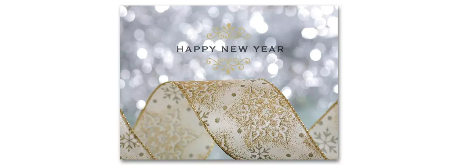 New Year Glitter Holiday Card 
